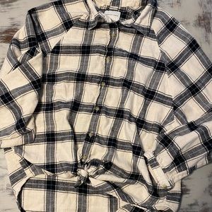 Flannel with balloon sleeves